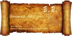Besenyi Róza névjegykártya